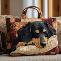 Dachshund Themed Bag Quilted Tote Bag