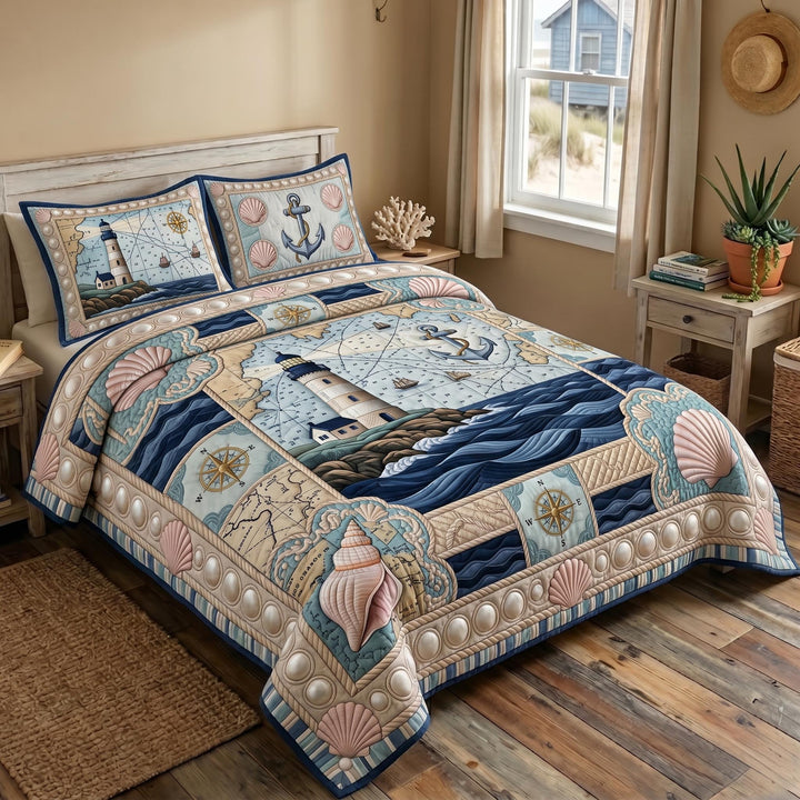 Sea Escape Bedspread Set Quilted Bedding Set