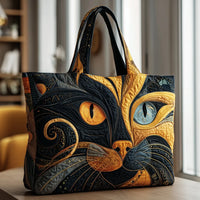 Mystic Cat Bag Quilted Tote Bag