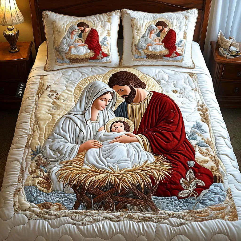 Santa Claus Enchantment Quilted Bedding Set