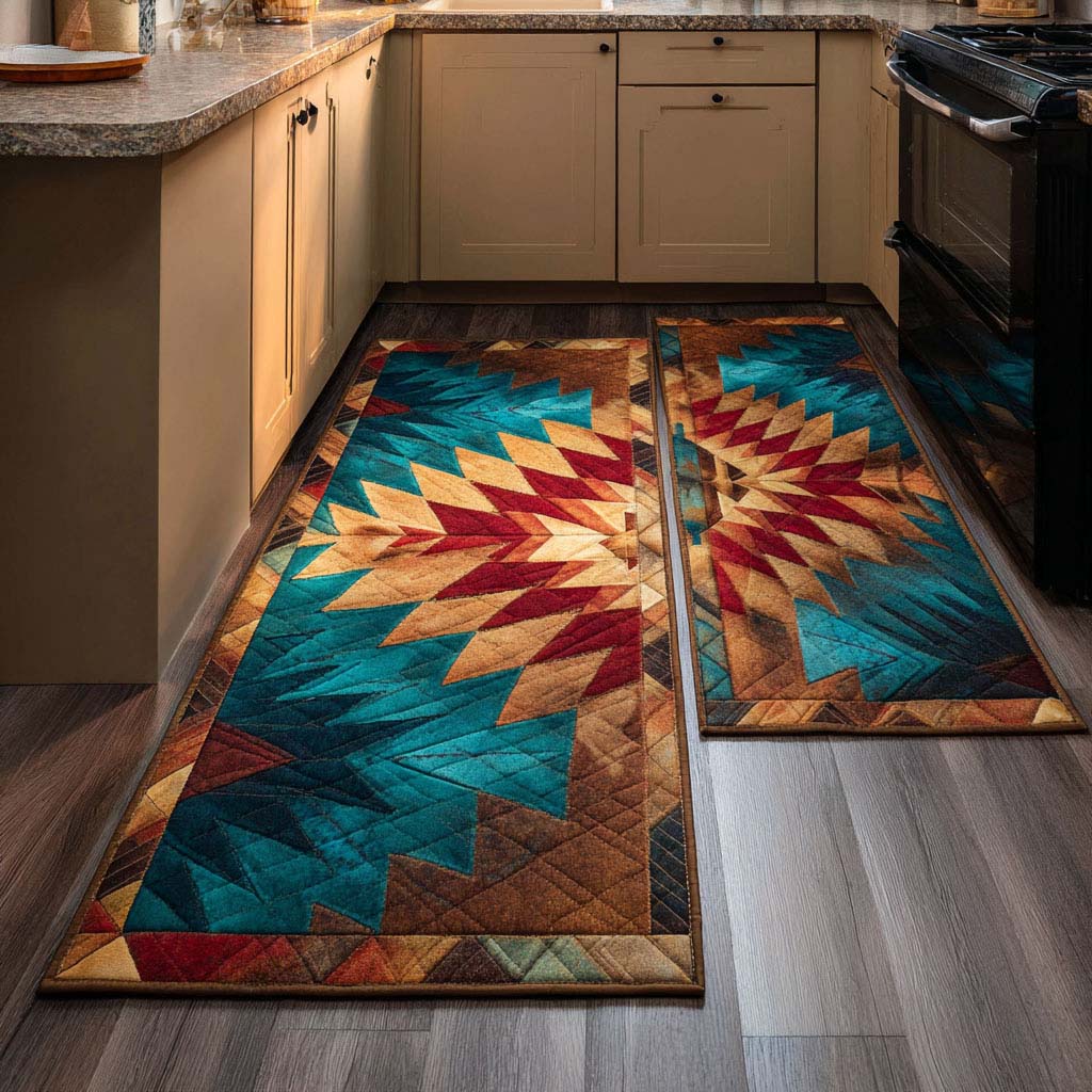 Amber Route Kitchen Rug Set