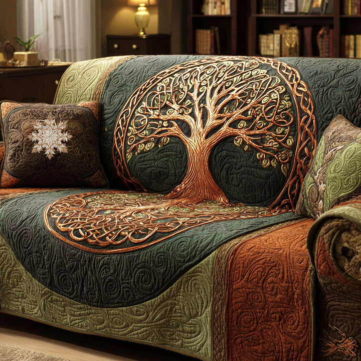 Ancient Bloom Quilted Sofa Cover