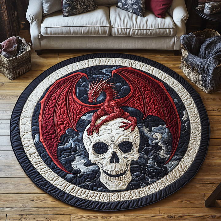 In Ancient Flame Quilted Round Mat