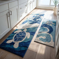 Aqua Serenity Kitchen Rug Set