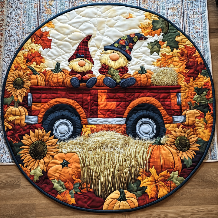 Autumn Enchantment Quilted Round Mat