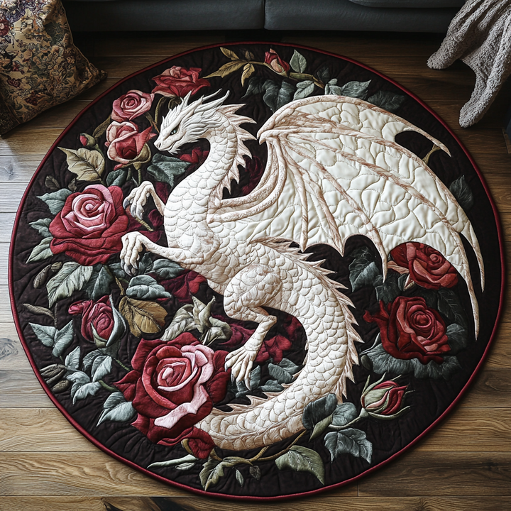 Azure Wing Circular Mat Quilted Round Mat