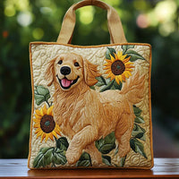 Golden Retriever Bag Quilted Tote Bag