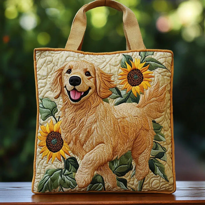 Golden Retriever Bag Quilted Tote Bag