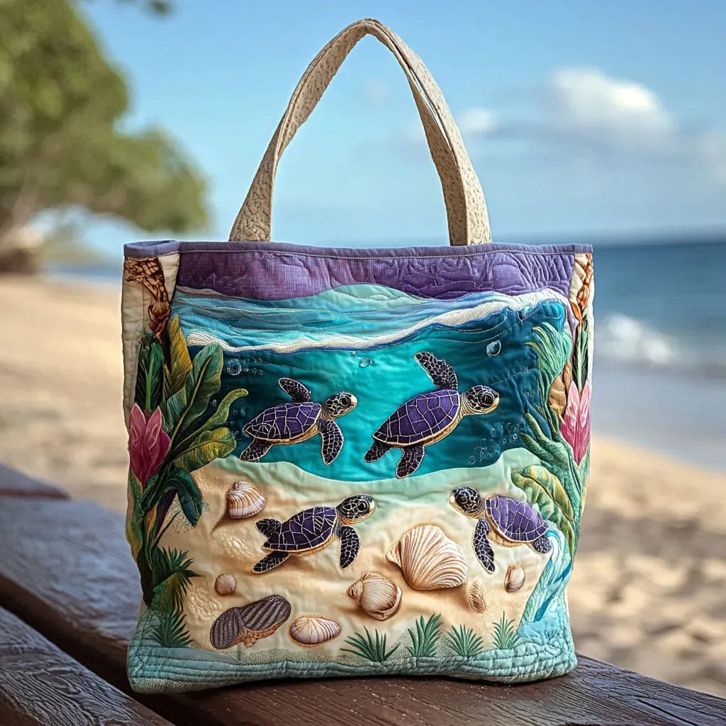 Essence Of The Lagoon Quilted Tote Bag
