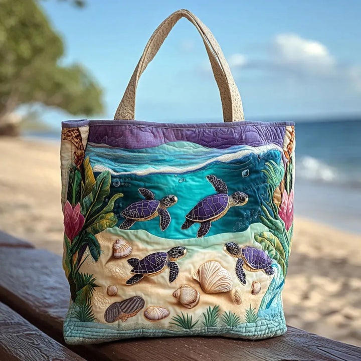 Essence Of The Lagoon Quilted Tote Bag