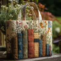Tote Floral & Literary Quilted Tote Bag