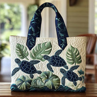 Bag Elegance Of The Sea Turtle Quilted Tote Bag