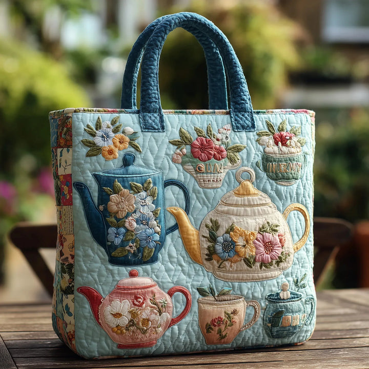 Floral Patterned Tote Quilted Tote Bag