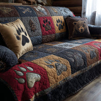 Backwoods Paw Quilted Sofa Cover