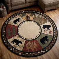 Bear Woods Quilted Round Mat