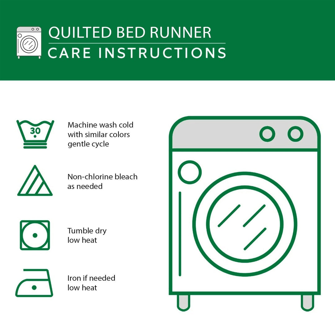 Cactus Pattern Quilted Bed Runner
