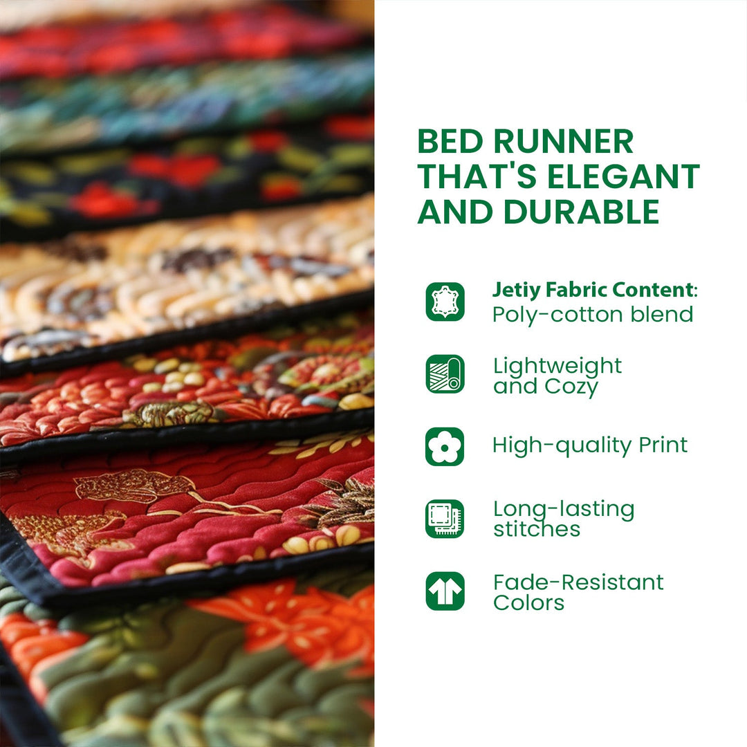 Featuring Hilarious Cats Quilted Bed Runner