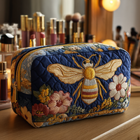 Bee Blossom Quilted Cosmetic Bag