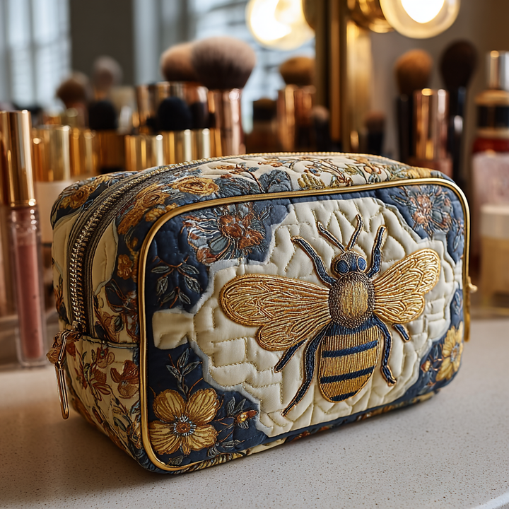 Bee Delight Quilted Cosmetic Bag