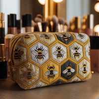 Bee Garden Quilted Cosmetic Bag