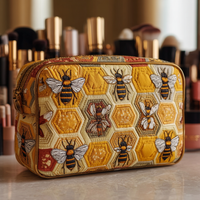Bee Meadow Quilted Cosmetic Bag