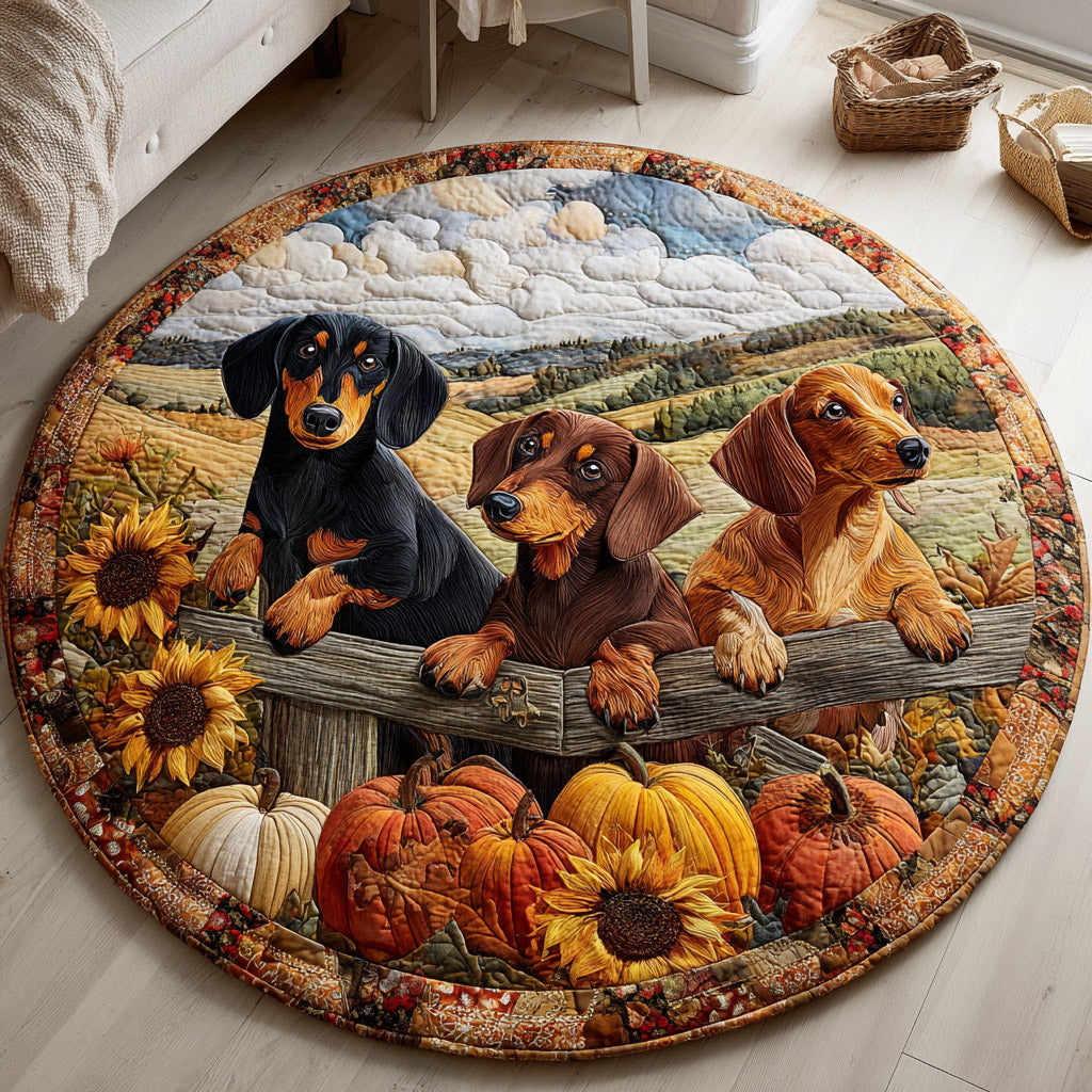 Beyond Dachshund Quilted Round Mat