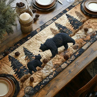 BlackBearFamilyQuiltedTableRunnerNCU0DV4206 Quilted Table Runner