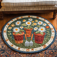 Blooming Pots Quilted Round Mat
