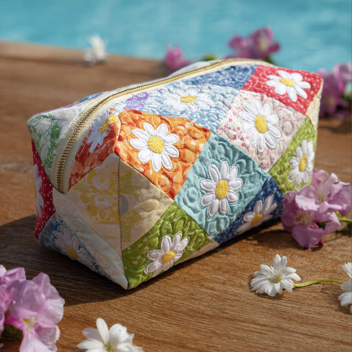 Bloomy Charm Quilted Cosmetic Bag