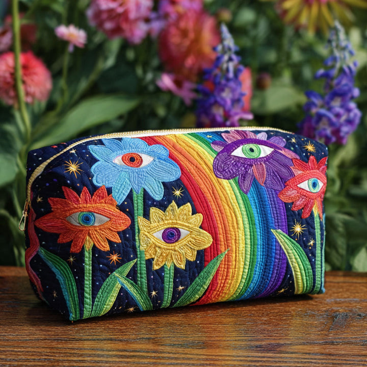 Boho Fungus Quilted Cosmetic Bag