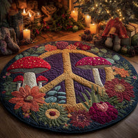 Bohemian Mushroom Quilted Round Mat