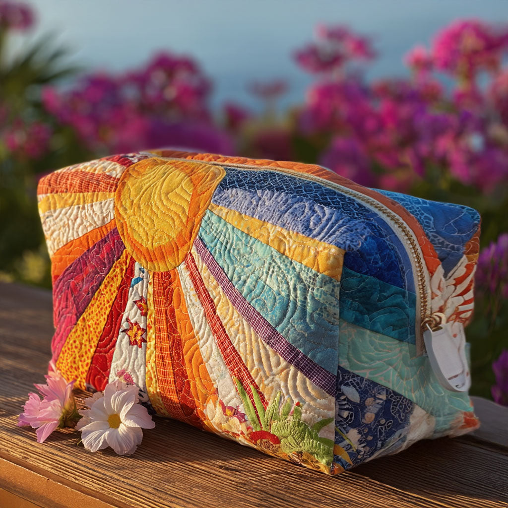 Boho Rays Quilted Cosmetic Bag
