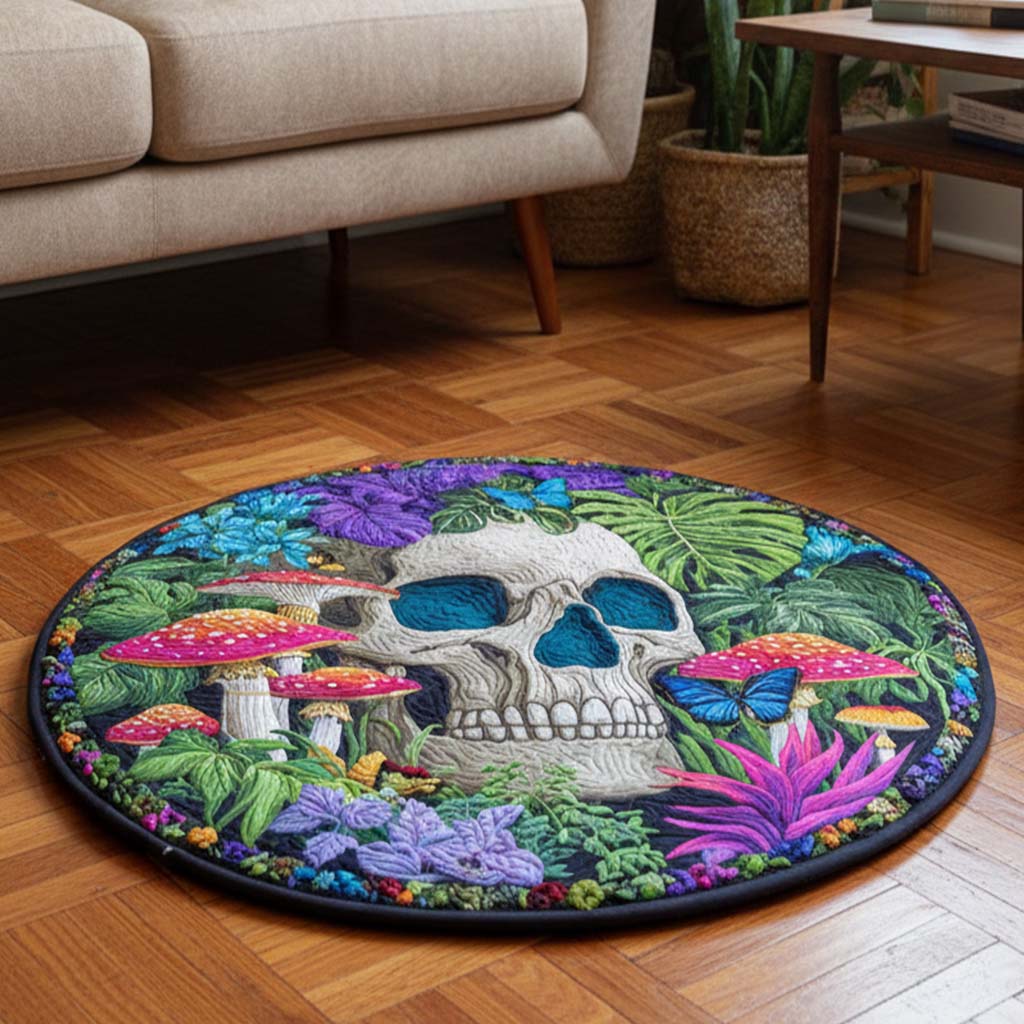 Bone Garden ( : ) Quilted Round Mat