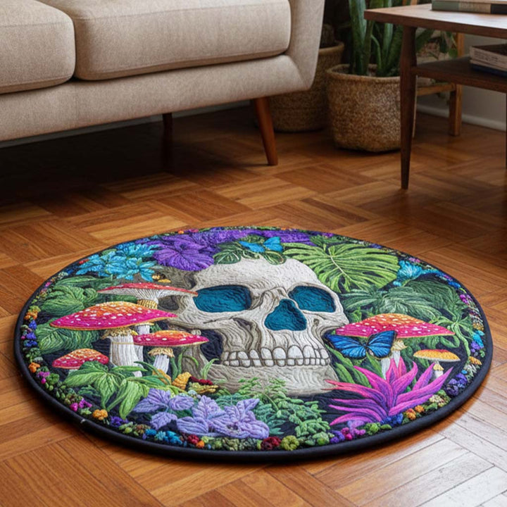 Bone Garden ( : ) Quilted Round Mat