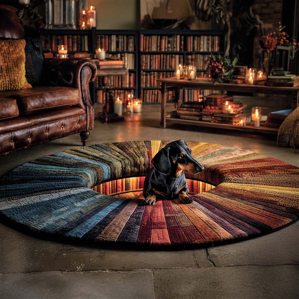 Book Bloom ( ) Quilted Round Mat