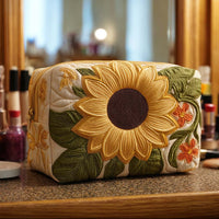Bright Blossom Quilted Cosmetic Bag