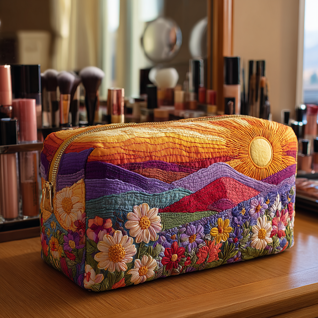 Bright Essence Quilted Cosmetic Bag