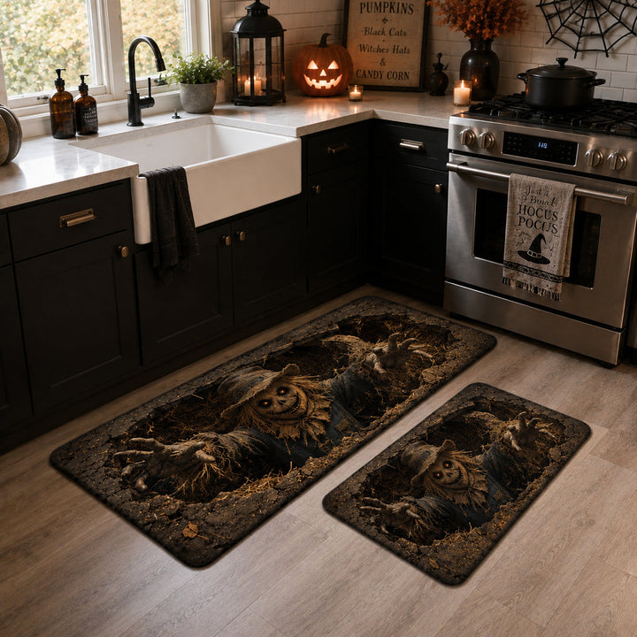 Buried Scarecrow Kitchen Rug Set