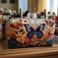 Butterfly Grace Quilted Cosmetic Bag