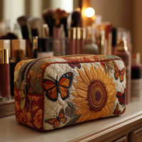 Butterfly Haven Quilted Cosmetic Bag