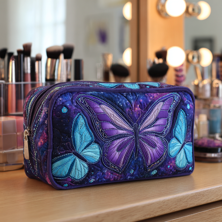 Butterfly Meadow Quilted Cosmetic Bag