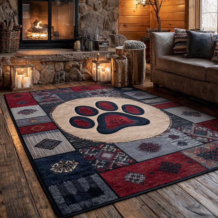 Cabin Paw Quilted Area Rug