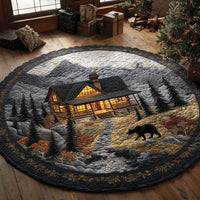 Cabin Twilight ( ) Quilted Round Mat