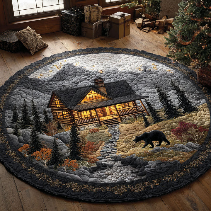 Cabin Twilight ( ) Quilted Round Mat
