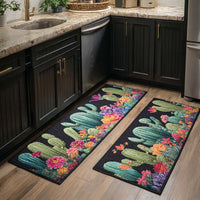 Cactus Blossom Kitchen Rug Set