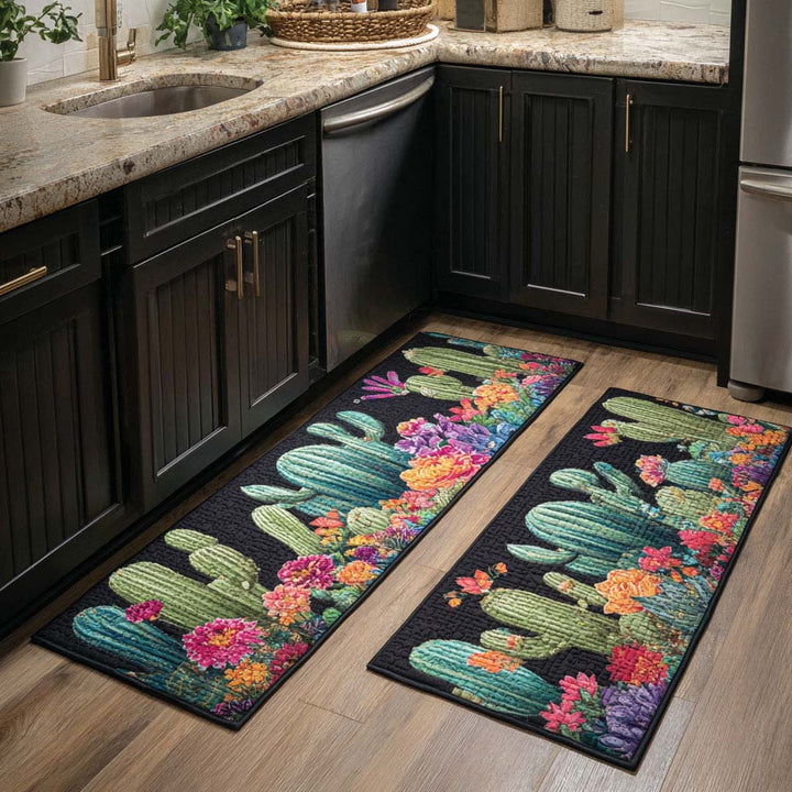 Cactus Blossom Kitchen Rug Set