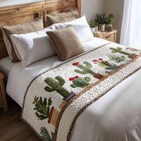 Cactus Cutie Style Quilted Bed Runner