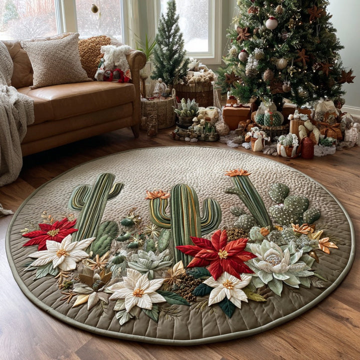 Cactus Haven Quilted Round Mat