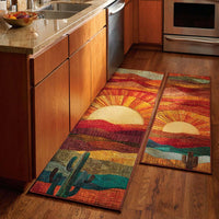 Cactus Spirit Kitchen Rug Set