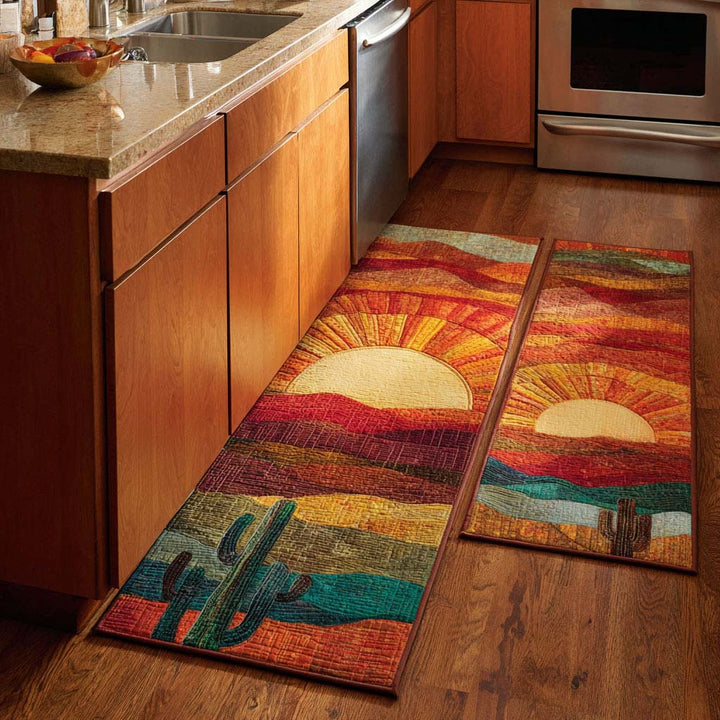 Cactus Spirit Kitchen Rug Set